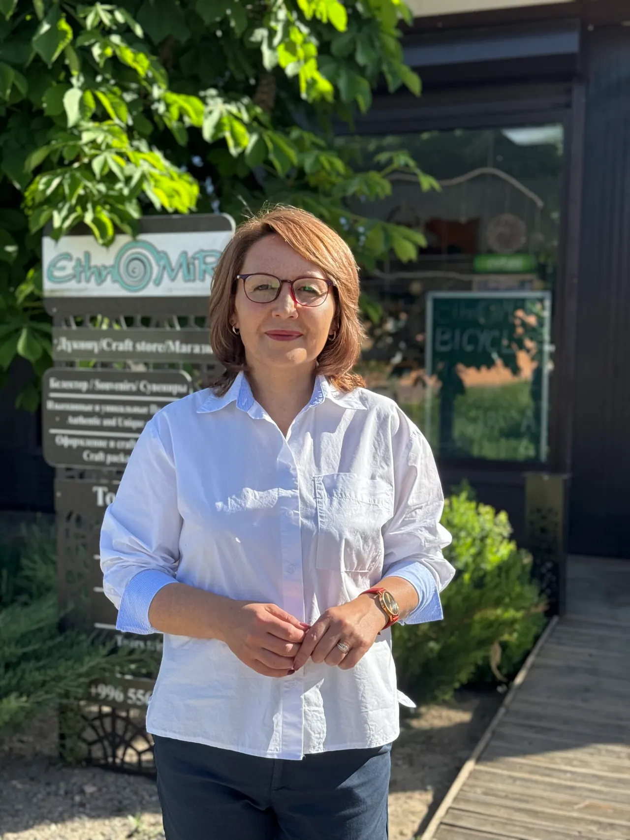Albina Alimova outside EthnoMir Point